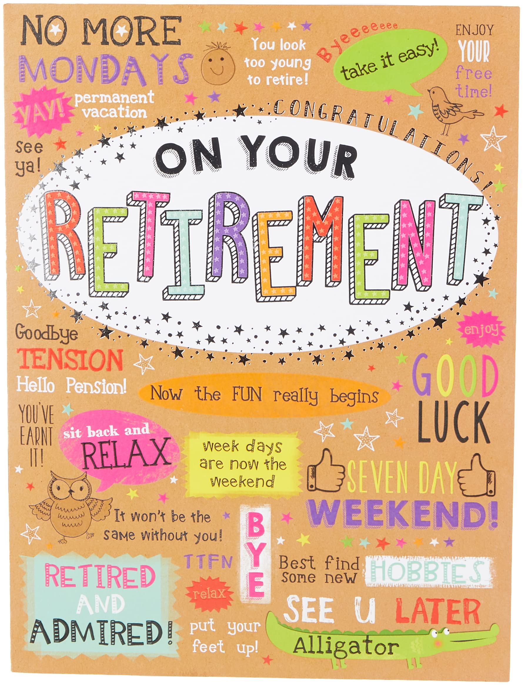 Piccadilly Greetings Modern Large Card Retirement - 12 x 9 inches