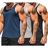 COOFANDY Men's Workout Tank Tops Pack Dry Fit Sleeveless Running Shirts Gym Muscle Bodybuilding T Shirts