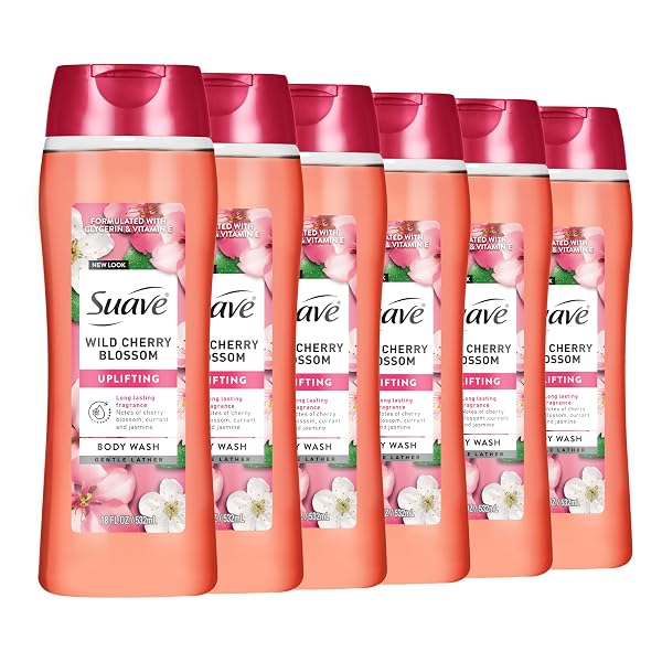SUAVE MOISTURIZING BODY WASH, WITH WILD CHERRY BLOSSOM...