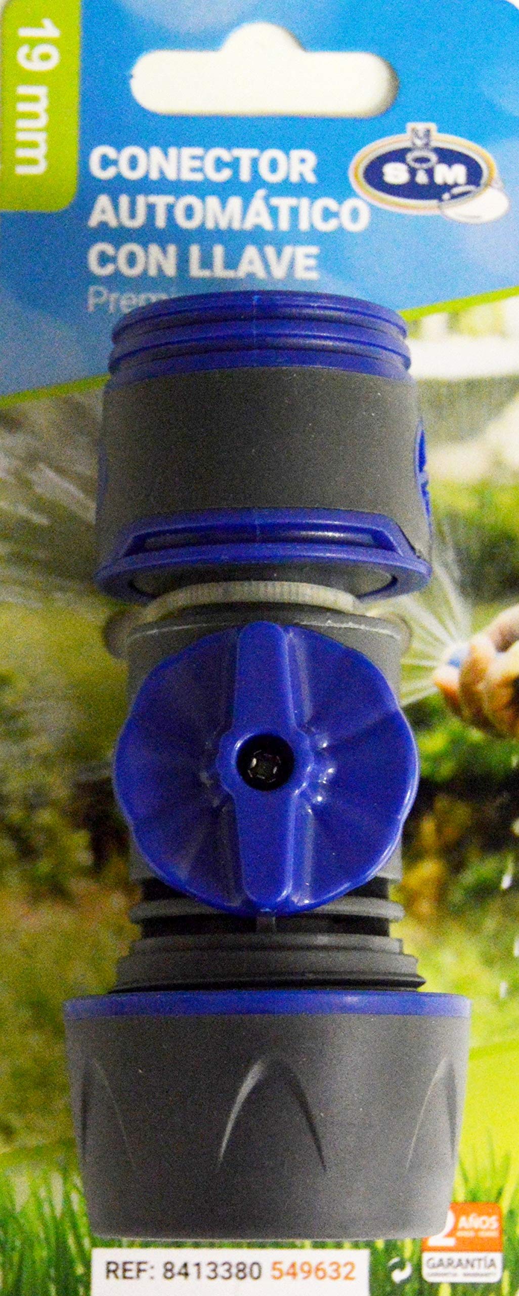 S&M Automatic Connector with Key 19 mm Premium Black and Cobalt Blue