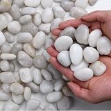 Hisredsun 3.96 lb White Polished Decorative Stones 2-3.5 cm Pebbles