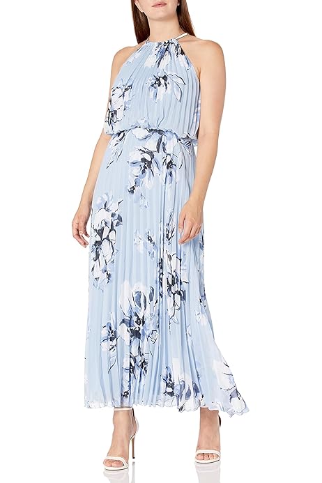 msk pleated maxi dress