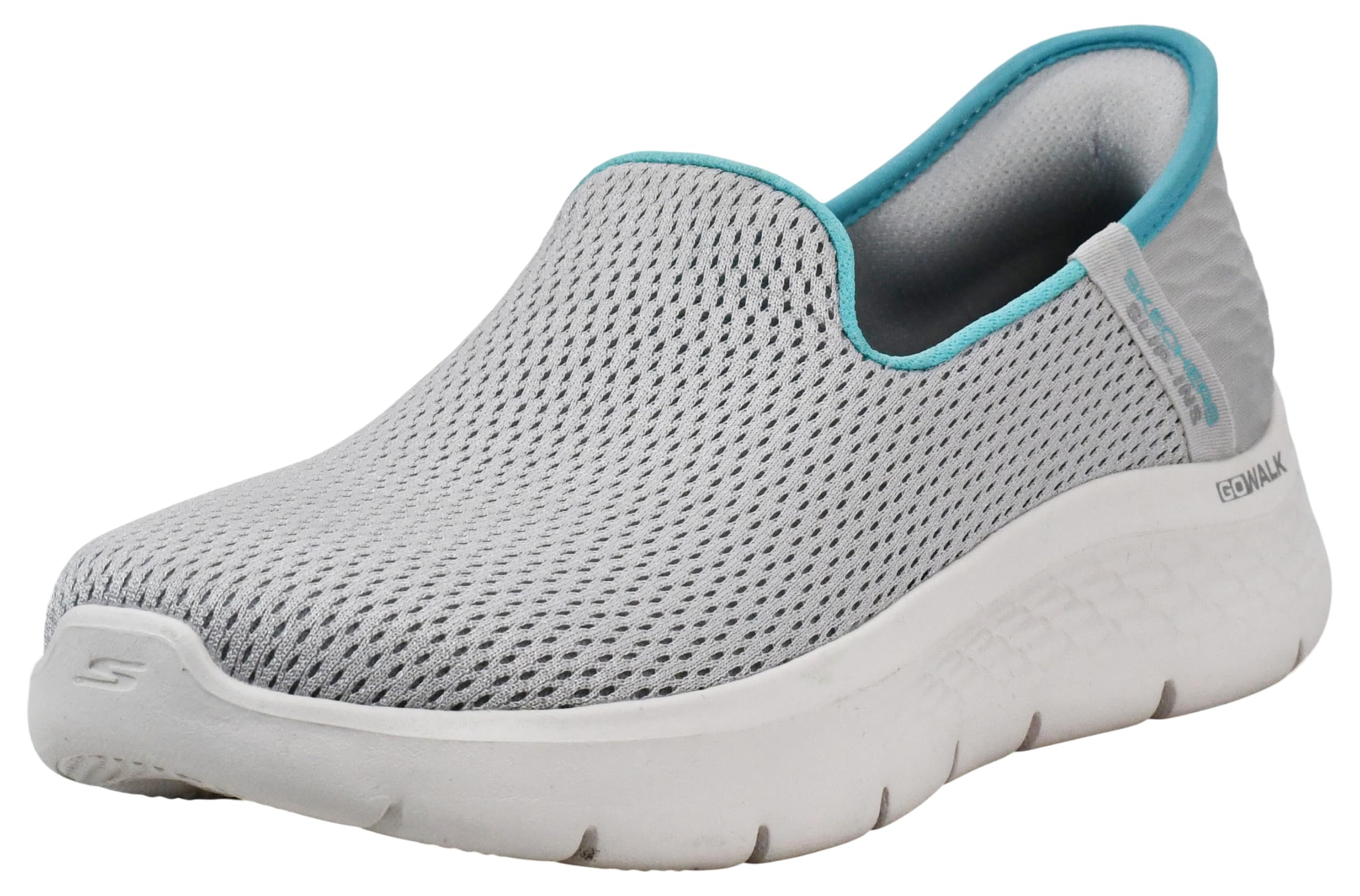 Skechers Women's Hands Free Slip-Ins Go Walk Flex-Relish Sneaker, Grey/Light Blue, 8.5 M US Image