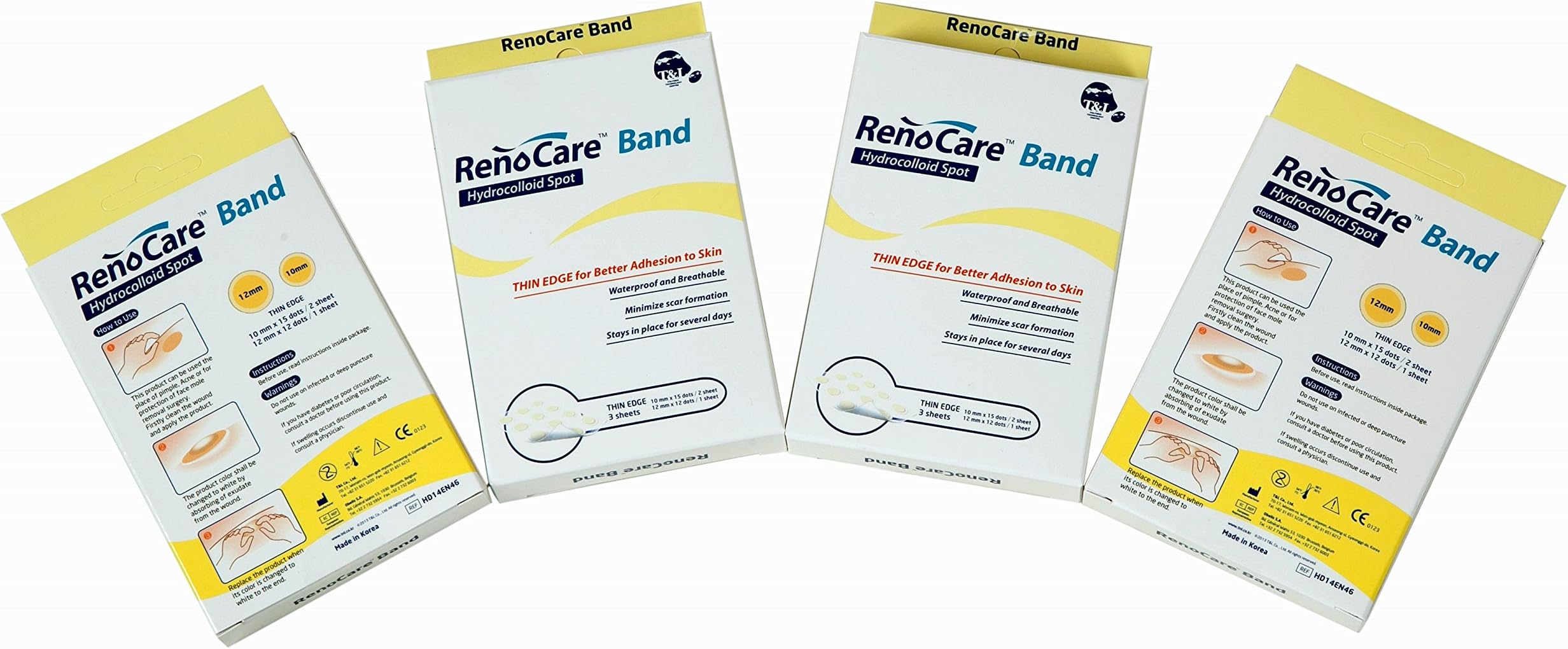 Renocare Medical Device Patches Acne A Day Treatment For Spots Pimples Absorbing Healing - 1/2, 12Mm Diameter (4Pack - 144 Patches, 36 Patches/Pack)
