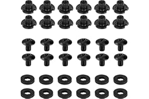 WILDWOOD TACTICAL Black 3 Prong T-Nuts, 1/4 Inch, 12 Sets – for Kydex & Leather Gun Holsters & Knife Sheaths, Wood, Composites, Cabinetry, Includes Phillips Truss Heads + Tee Nuts + Rubber Washers/Spacers