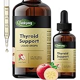Q'ankyaq Thyroid Supplement Liquid Drops, Thyroid Drops for Women, with Selenium Zinc Iodine L-Tyrosine Ashwagandha, Thyroid Balance, Metabolism, Immune & Energy Support, 60ML