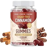 Sugar-Free Cinnamon Gummies 2000MG with Ceylon Cinnamon & Cassia Complex | Sugar-Free Lifestyle Supplement & Guilt-Free Apple Pie Flavor with Chromium | Vegan, Non-GMO, Gluten-Free | 60 Gummies