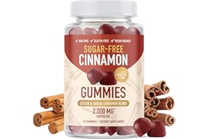 SMNUTRITION Sugar-Free Cinnamon Gummies 2000MG with Ceylon Cinnamon & Cassia Complex | Sugar-Free Lifestyle Supplement & Guilt-Free Apple Pie Flavor with Chromium | Vegan, Non-GMO, Gluten-Free | 60 Gummies