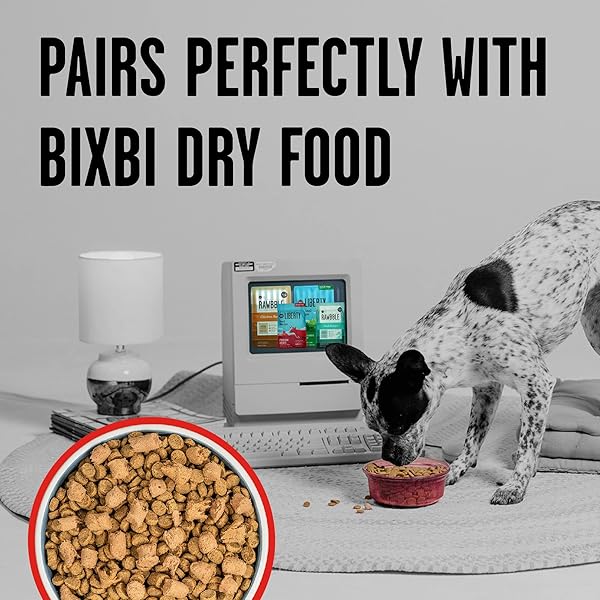 BIXBI LIBERTY FREEZE-DRIED DOG FOOD TOPPER & TREATS, BEEF – 98% MEAT & ORGANS, NO REFRIGERATION – USA MADE, 12 OZ