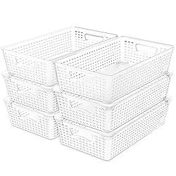Simple Houseware Stackable Plastic Woven Basket