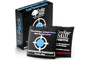 CEDAR MILL FINE FIREARMS Gun Safe Dehumidifier | Rechargeable Desiccant Packs for Moisture Control | Reusable Humidity & Moisture Absorber | 2 x 50 gms Packets