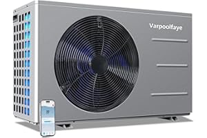 Varpoolfaye 30000 BTU Pool Heater For Inground Pool Heater 120V Swimming Pool Heat Pump Above Ground 8000 Gallon Heating Cooling WiFi Control Schedule