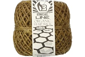 BEELINE Xtreme Bee Line Hemp Wick 200 FT Spool Thick Gauge, Brown, 200 Foot