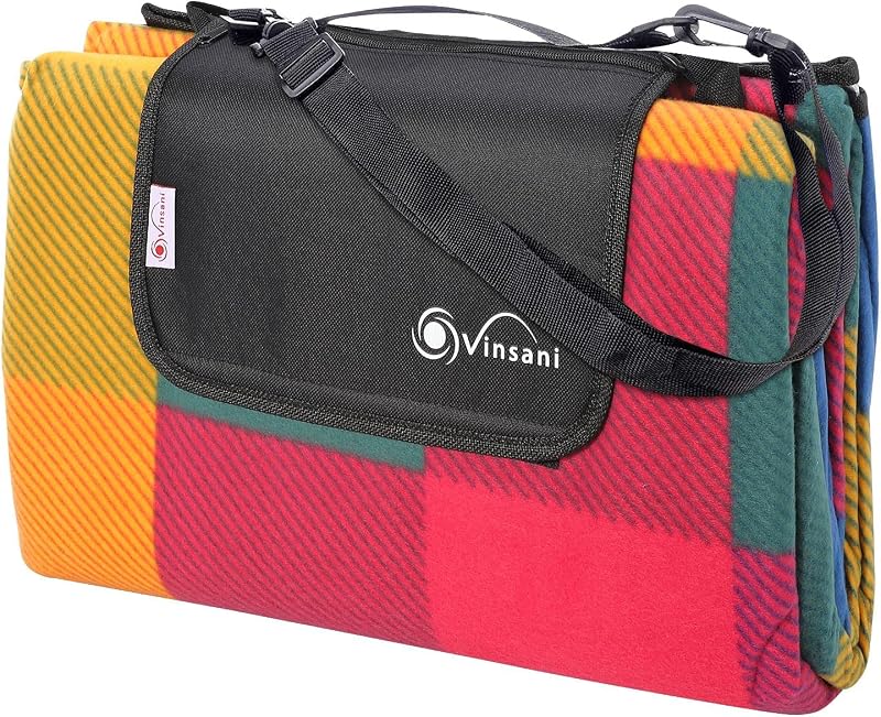 Vinsani Foldable Picnic Blanket 260x220cm Waterproof Sand Proof Outdoor Rug