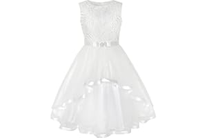 Sunny Fashion Flower Girls Dress Blue Belted Wedding Party Bridesmaid Size 4-12