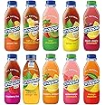 BEEQ BOX - (Pack of 10) Snapple Juice Variety Drinks | 10 Different Flavors : half and half, kiwi strawberry, mango madness, raspberry, lemon, mango, peach, lemonade watermelon, black cherry lemonade, strawberry pineapple lemonade | 16 Fl Oz Plastic Bottle