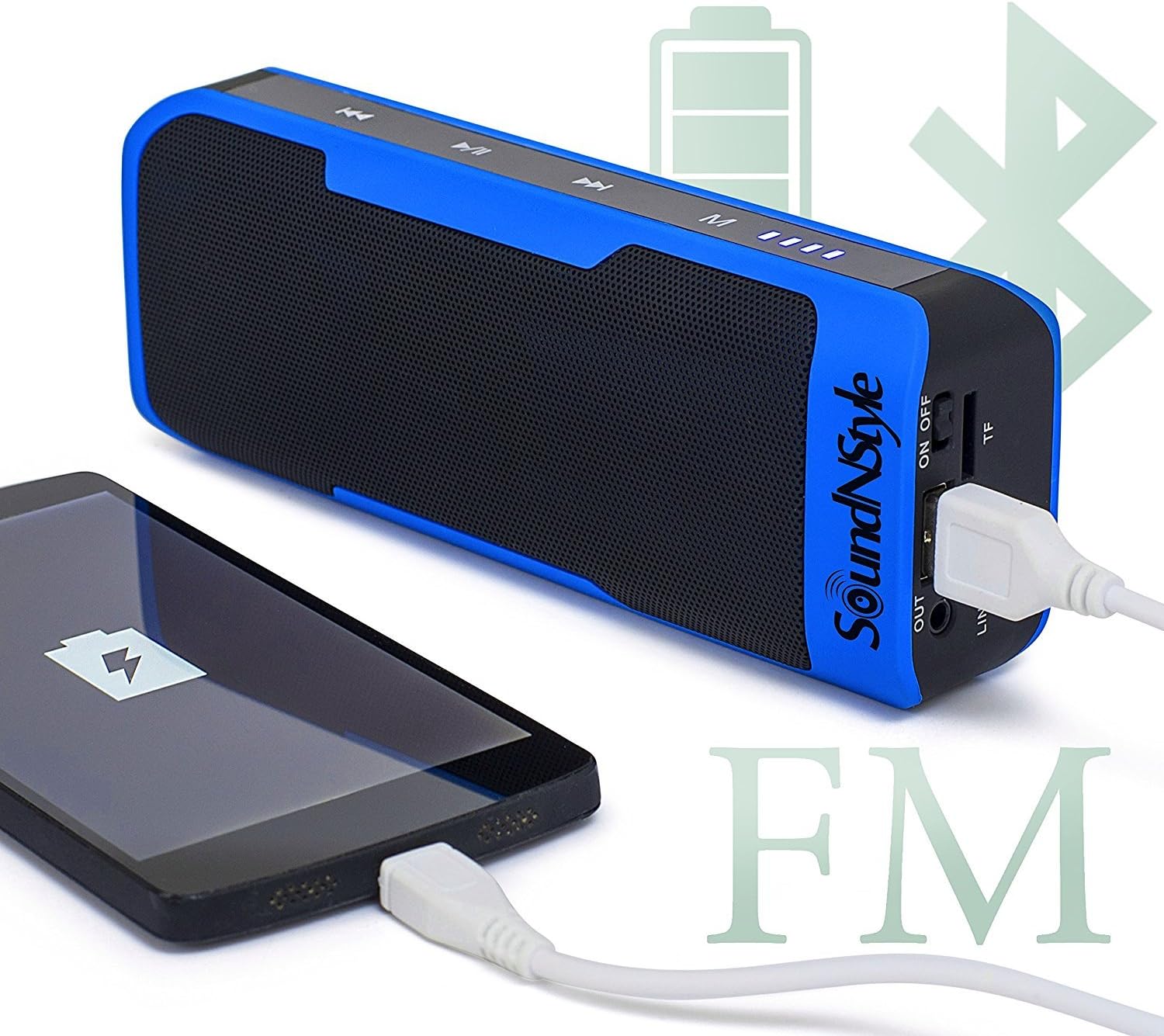 Portable Bluetooth Speaker- 4000mAh Power Bank- FM Radio- Micro SD Card Port MP3 Player All In One Portable Gadget- Supports Hands Free & Compatible With Any Bluetooth Device- With AUX "Line-In" Cable