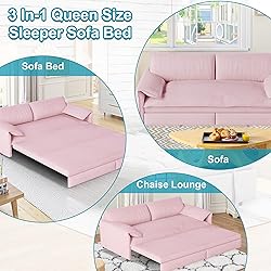 Lyngins Queen Size Sleeper Sofa Bed, 3 in 1