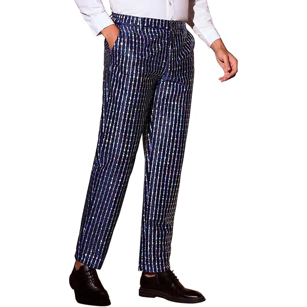 Lars Amadeus - Pantalones Con Purpurina Para Hombre De Los