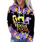 FAYALEQ Halloween Sweatshirts for Women Halloween Hoodies Long Sleeve | Halloween Sweatshirts for Women Halloween Graphic Long Sleeve Shirt Half Zipper Lapel Casual Pullover Top