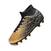 Hanani Boys Girls Soccer Cleats for Kids Football Shoes High Top Training Youth Football Cleats Outdoor/Indoor Athletic Turf Shoes