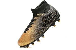 Hanani Boys Girls Soccer Cleats for Kids Football Shoes High Top Training Youth Football Cleats Outdoor/Indoor Athletic Turf Shoes
