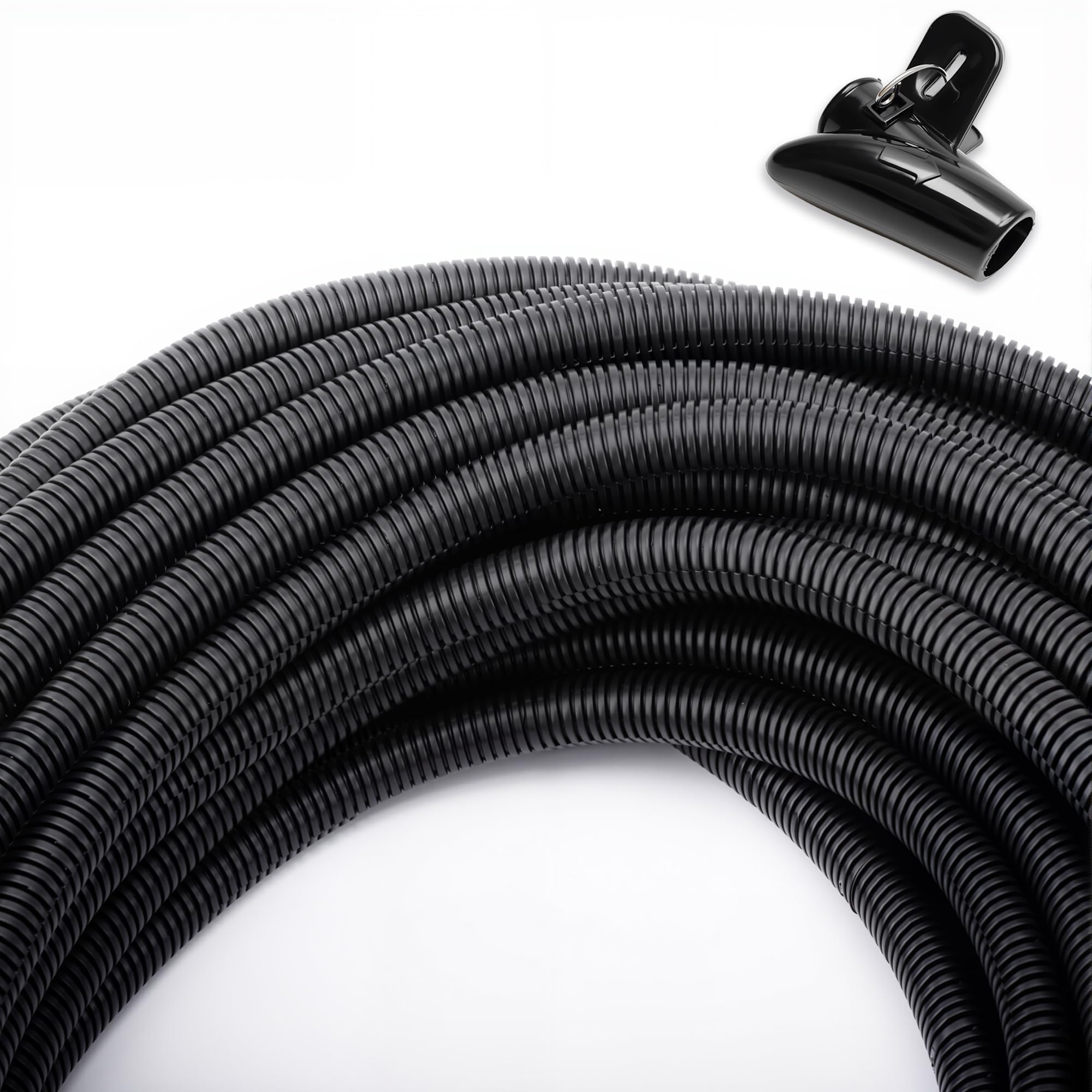 Split Wire Loom Tubing 15m x 12mm – Flexible Corrugated Conduit for Auto & Electrical | High Temperature Heat Resistant | Durable PE Plastic Cover for Wires & Cables | Easy Split Design – Black