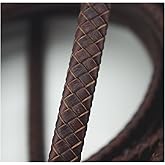 Glory Qin 1M Flat Folded Braided Genuine Leather Cord Straps for Making Bracelet & Jewelry (Antique Brown, 10.0x5.0mm)