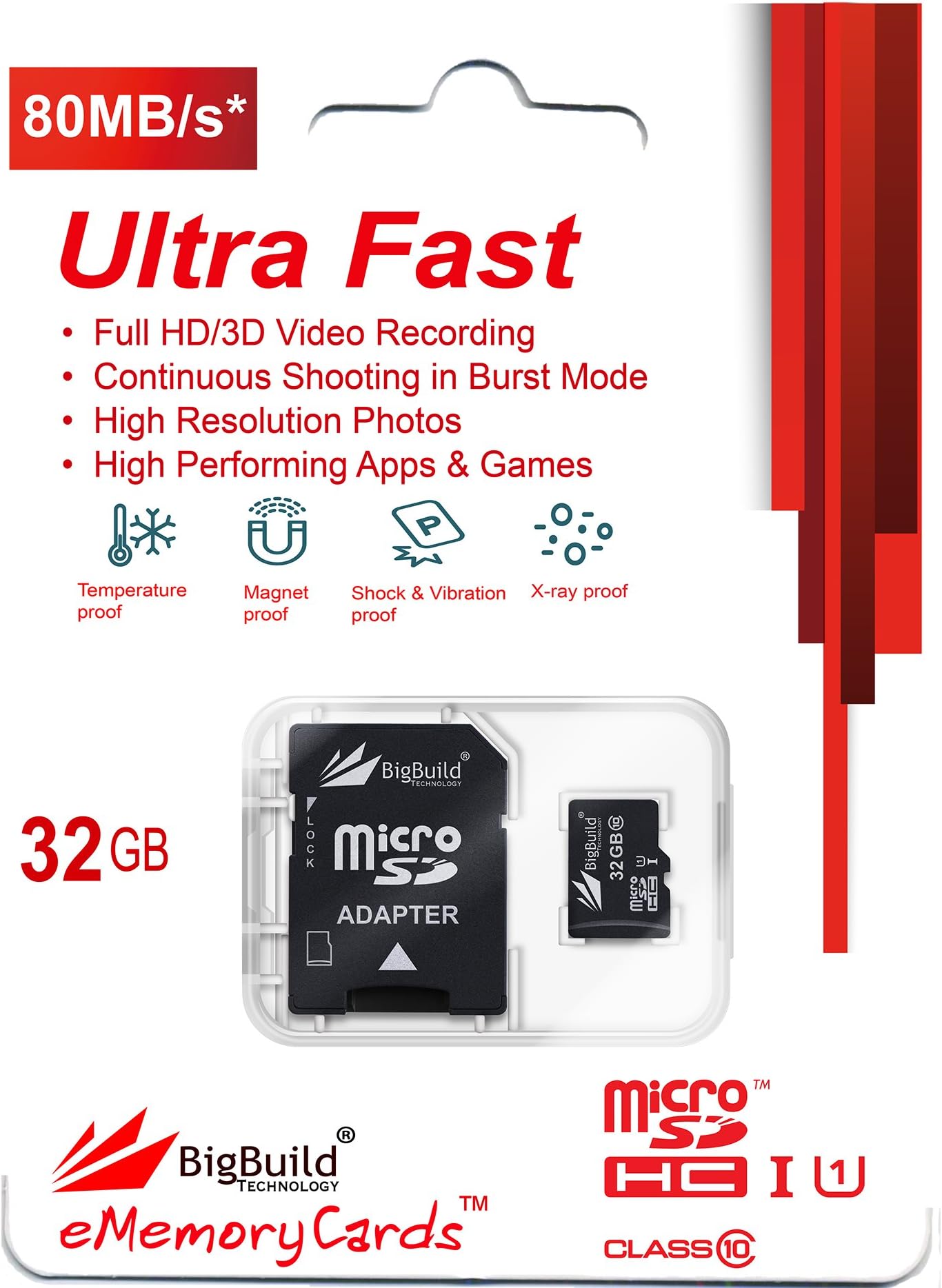 BigBuild Technology 32GB Ultra Fast 80MB/s MicroSD Memory Card for Garmin Montana 680 PRO Navigator, SD Adapter included