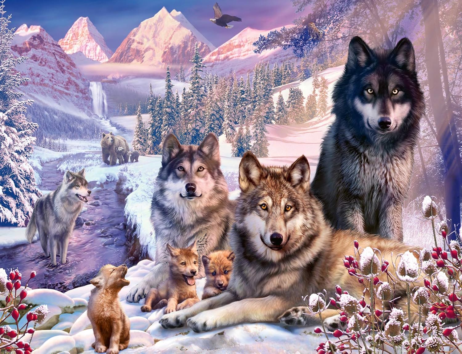 Ravensburger 16012 Wolves 2000 Piece Puzzle for Adults - Every Piece is Unique, Softclick Technology Means Pieces Fit Together Perfectly