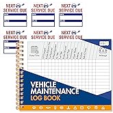 Vehicle Maintenance Log Book, 110 Car Maintenance &amp; Expense Tracker Record Sheets Plus 36 Service Due Stickers, Car Repair &amp; Service Record Spiral Binding Logbook (5.5&rdquo; x 7.1&rdquo;)