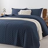 Andency Navy Blue King Size Quilt Bedding Set (106x96 Inch), 3 Pieces Soft Lightweight Bedspread Coverlet, Boho Summer Quilt King Size for All Season(1 Quilt, 2 Pillow Shams)
