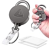 2 Pack Heavy Duty Metal Retractable Badge Holder
