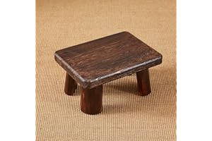 SINOBEST Wooden Stool, Rectangular Bedside Step Stool, Step Ladder for Kitchen & Bathroom, Foot Rest Stool Under Desk, Super 