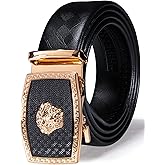 Barry.Wang Mens Belts Leather Ratchet Automatic Buckle Slide Click 1 3/8" Designer Dress Fashion Classic Casual Work Business