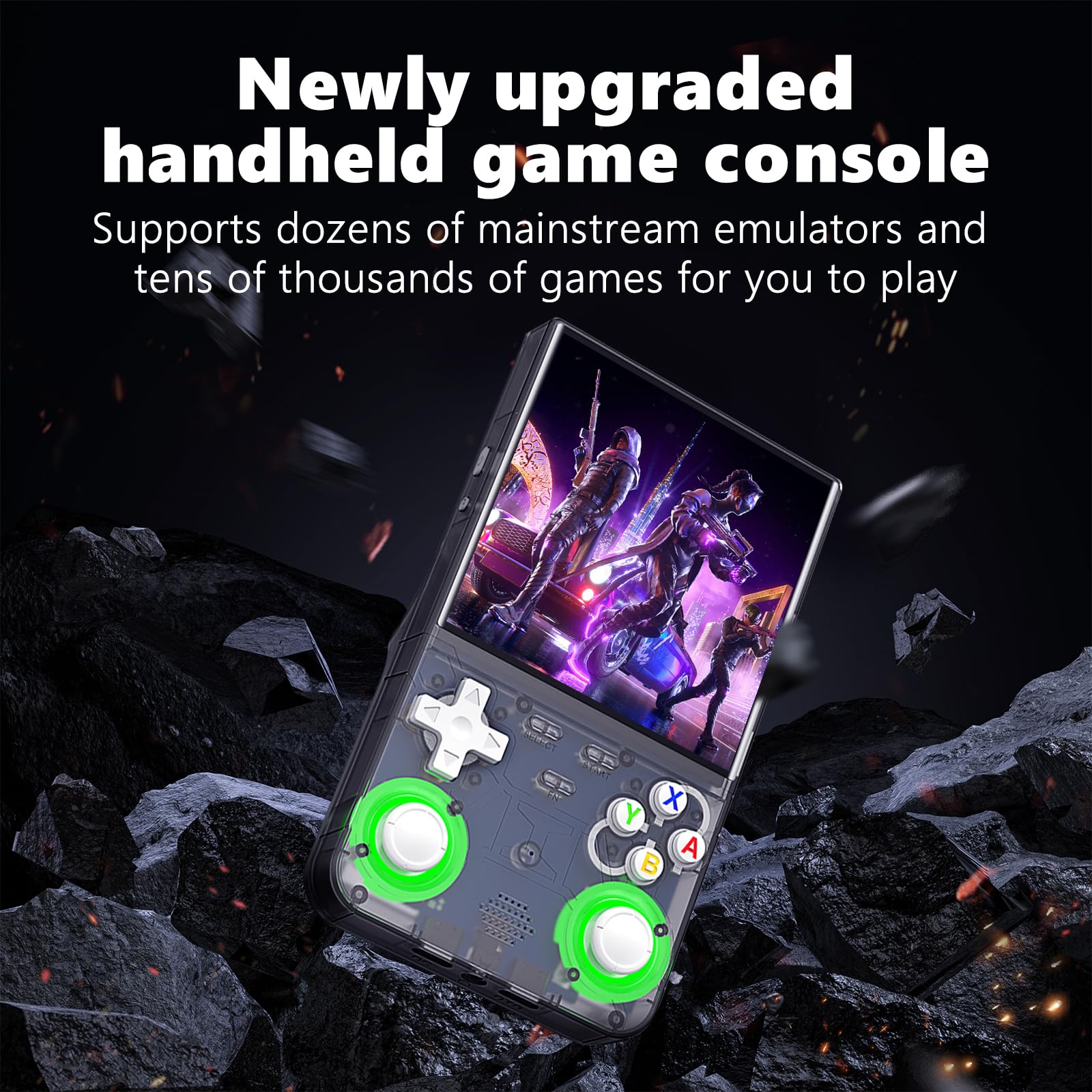2025 New Upgrade R36ULTRA Retro Handheld Game Console with 64G Built-in 21000+ Classic Games,Portable Hand Held Open Source Linux System 4.0-in 4k HD IPS Screen Video Player (Black)