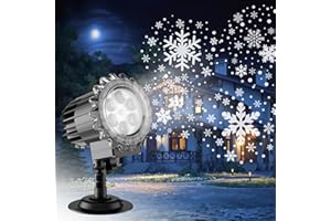 LUXONIC Snowflake Projector Lights Outdoor,9Watts Super Brighter,Snowfall Lamp Night Light Projection,LED Christmas Projector Lights Waterproof for Xmas,New Year, Holiday,Halloween Decorations