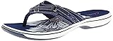 Clarks Women's Breeze Sea Flip Flop, Navy, 10 B(M) US