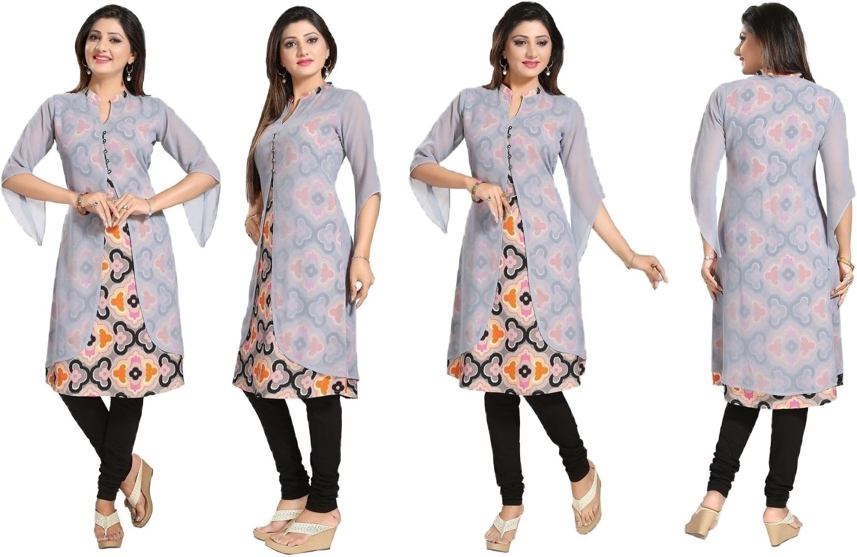 Unifiedclothes Women Fashion Party Indian Kurti Tunic Kurta Top Shirt Dress SC494
