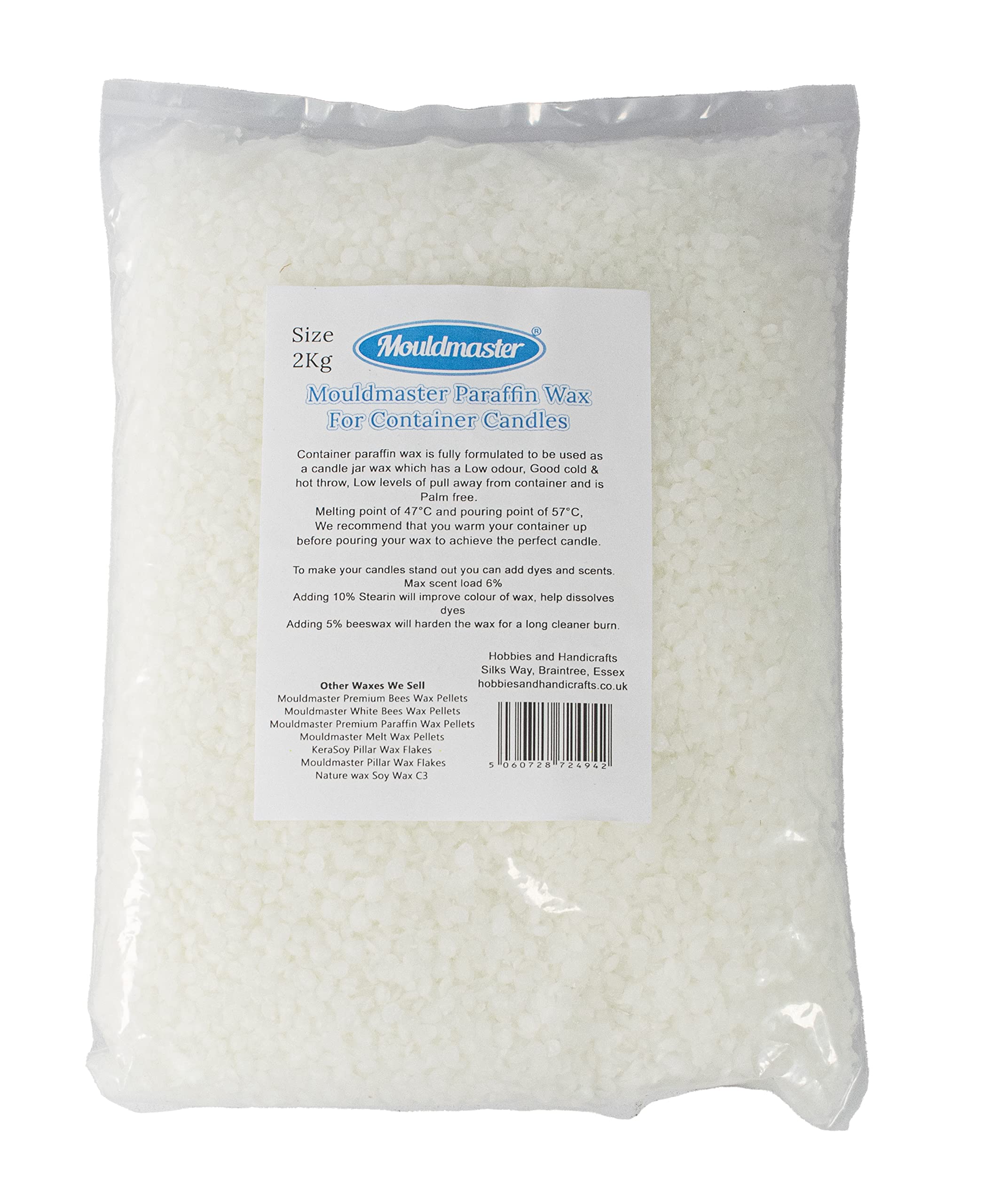 Mouldmaster Paraffin Wax Container Candles 2Kg, Opaque