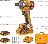 Ingco 20V Cordless Impact Driver 285NM Brushless 3-Speed LED 2x2.0Ah view 3