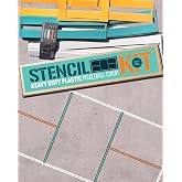 STENCILIT Pickleball Court Stencil Kit for Concrete Driveway, Half-Court | For a Standard 20'x40' Court, Half-Court, Easy Assembly, Reusable, Marking Kit for Concrete &amp; Asphalt Driveways