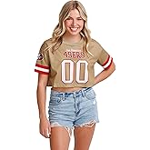 FOCO NFL Womens NFL Ladies Fashion Gameday Jersey Mesh Crop Top Shirt