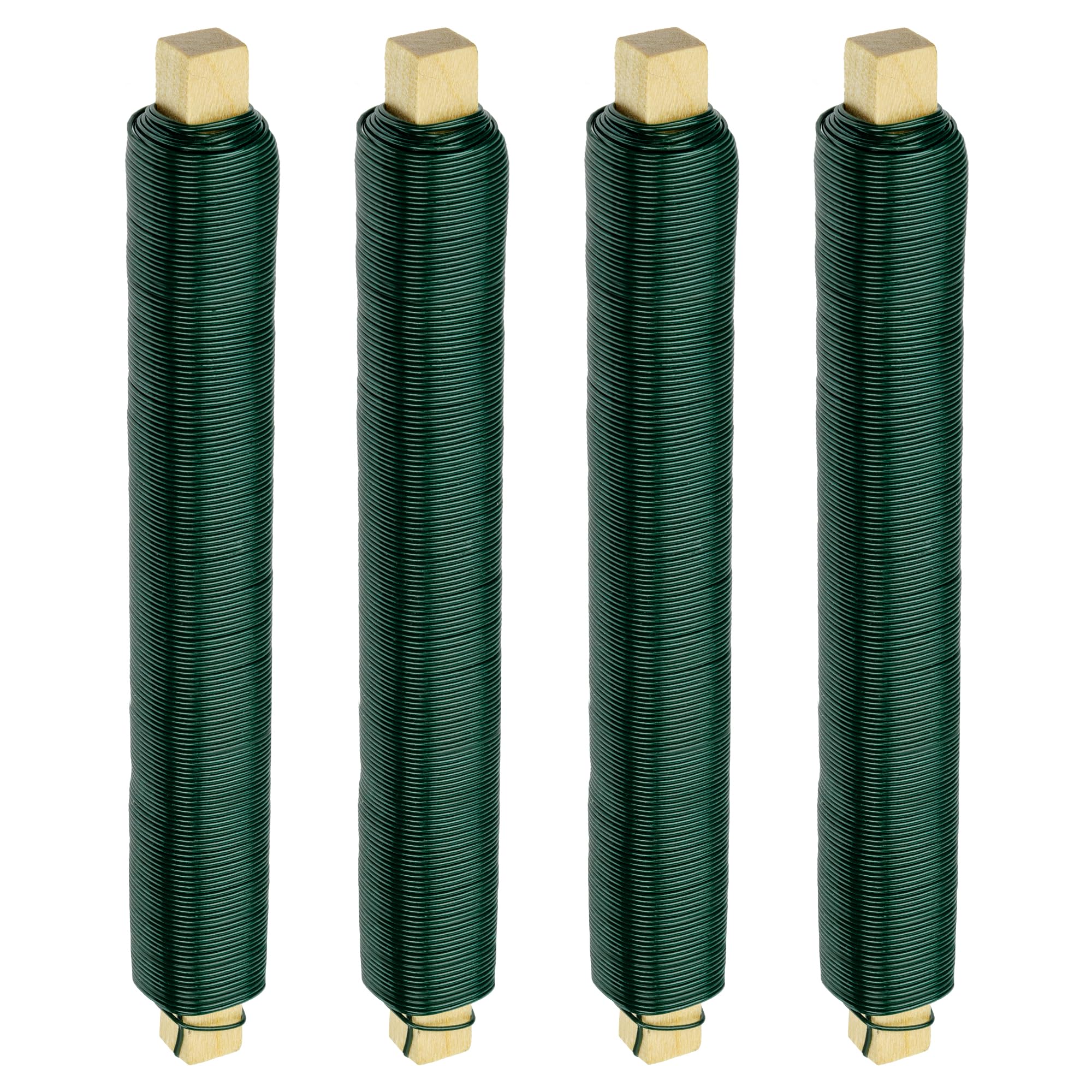 ECENCE Florist Wire for wreath making galvanised 4x 38,28 Yards 22 Gauge Floristry Wires Flexible Craft Paddle Wire for Wreath Making Colour Green