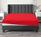 Sapphire Collection 200TC 100% Egyptian Cotton Fitted Sheet Red Double view 3