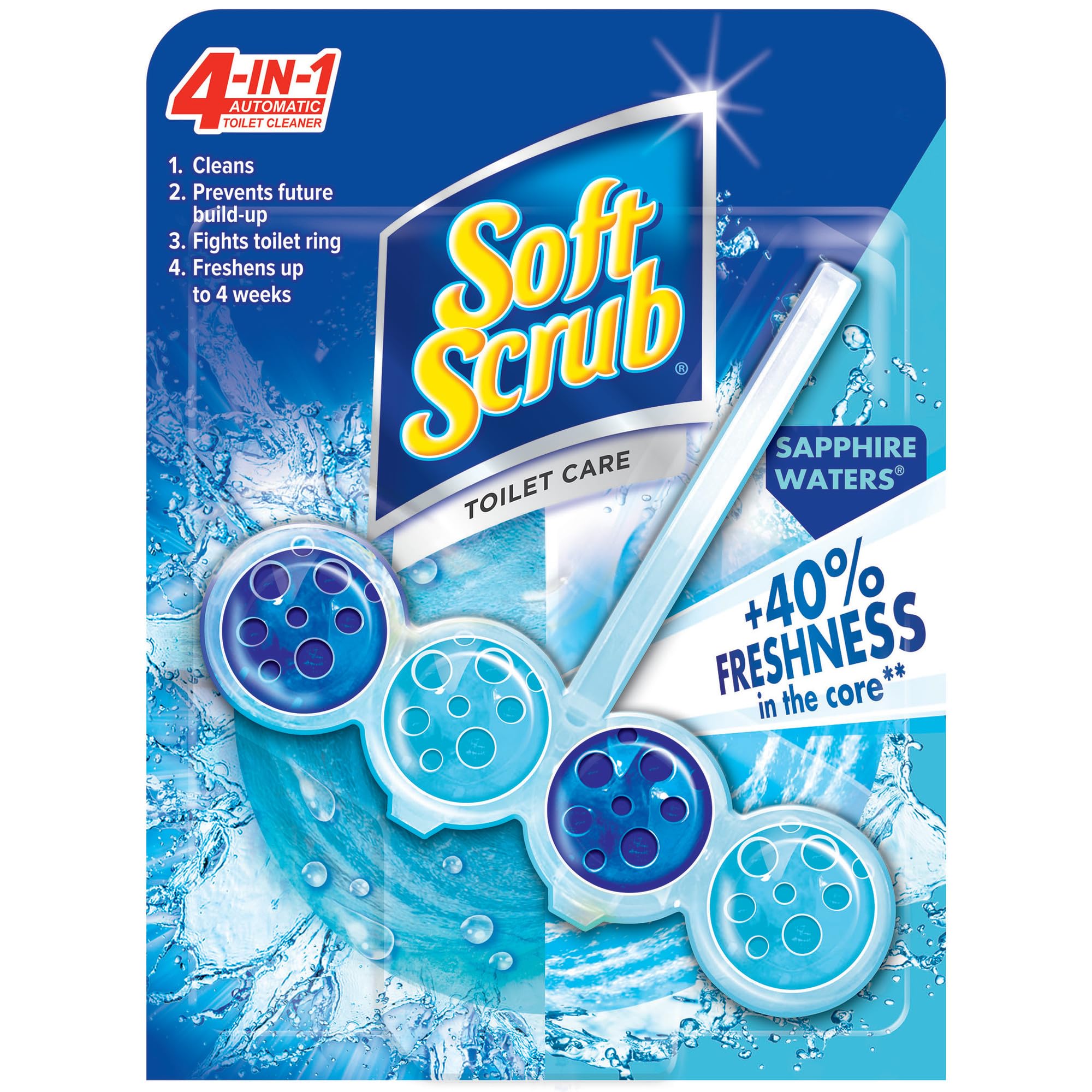Photo 1 of Soft Scrub 4-in-1 Rim Hanger Toilet Bowl Cleaner, Sapphire Waters, 6 Count