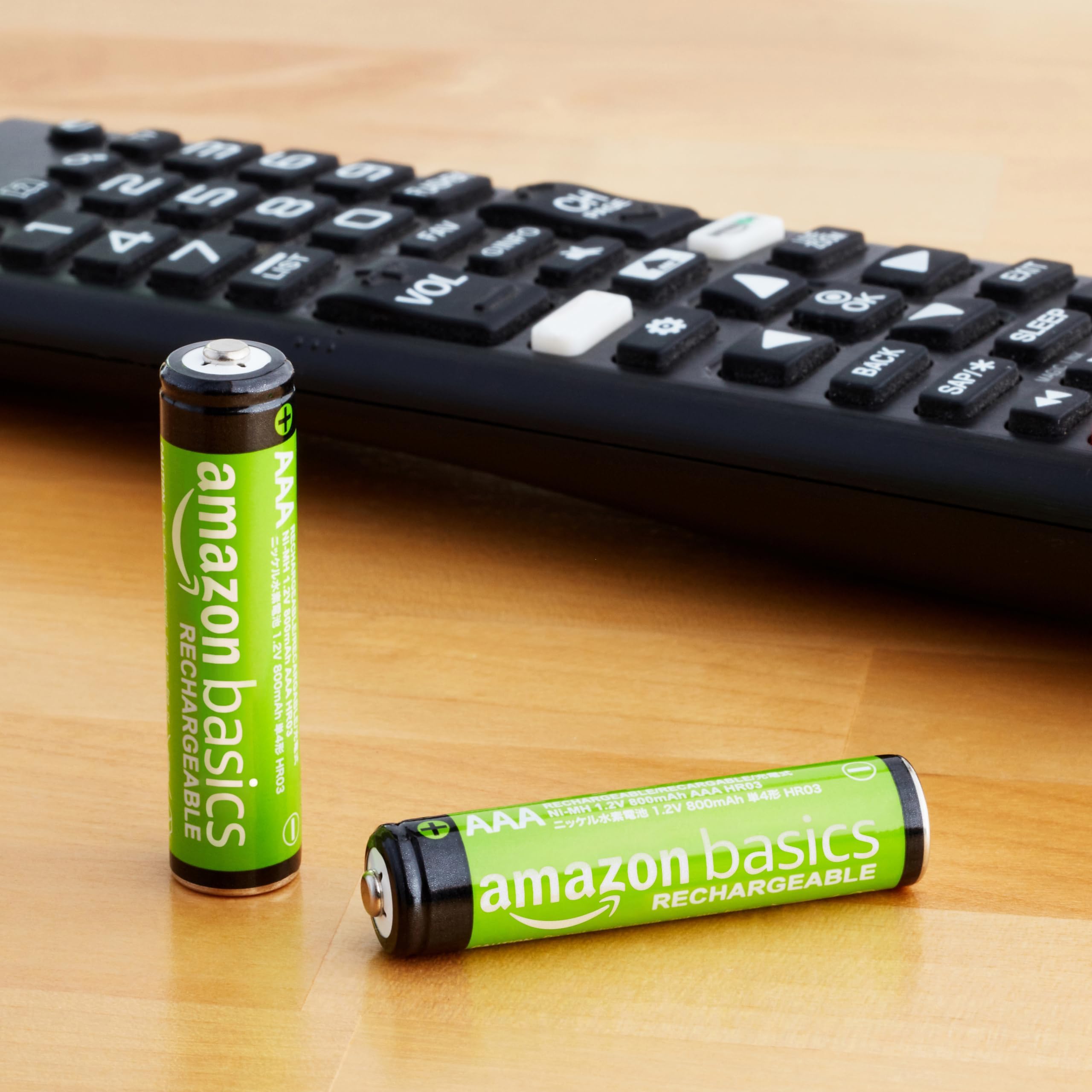 Amazon Basics 12-Pack Rechargeable AAA NiMH Performance Batteries, 800 mAh, 1.2V, Recharge up to 1000x Times, Pre-Charged