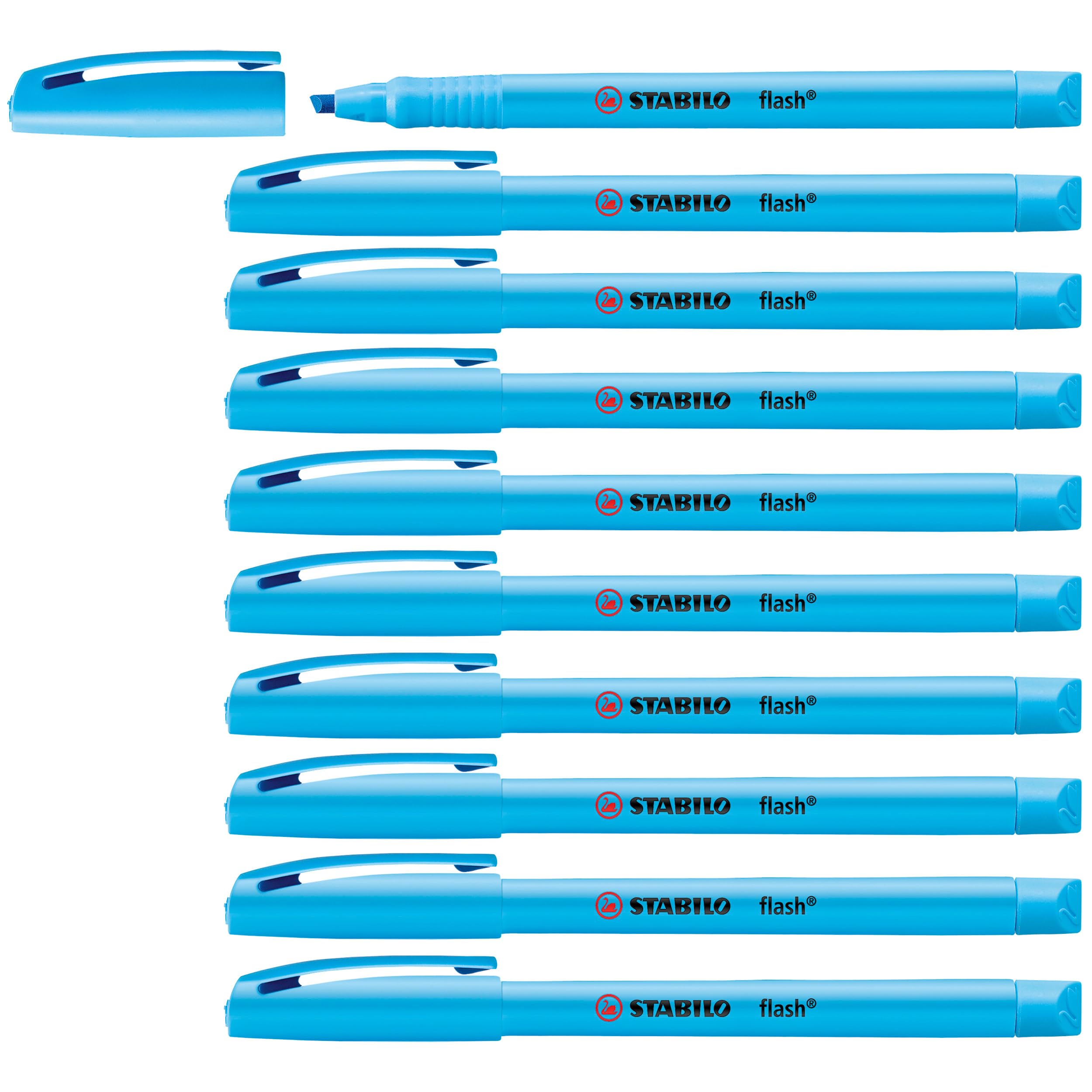STABILO Highlighter flash - Pack of 10 - blue