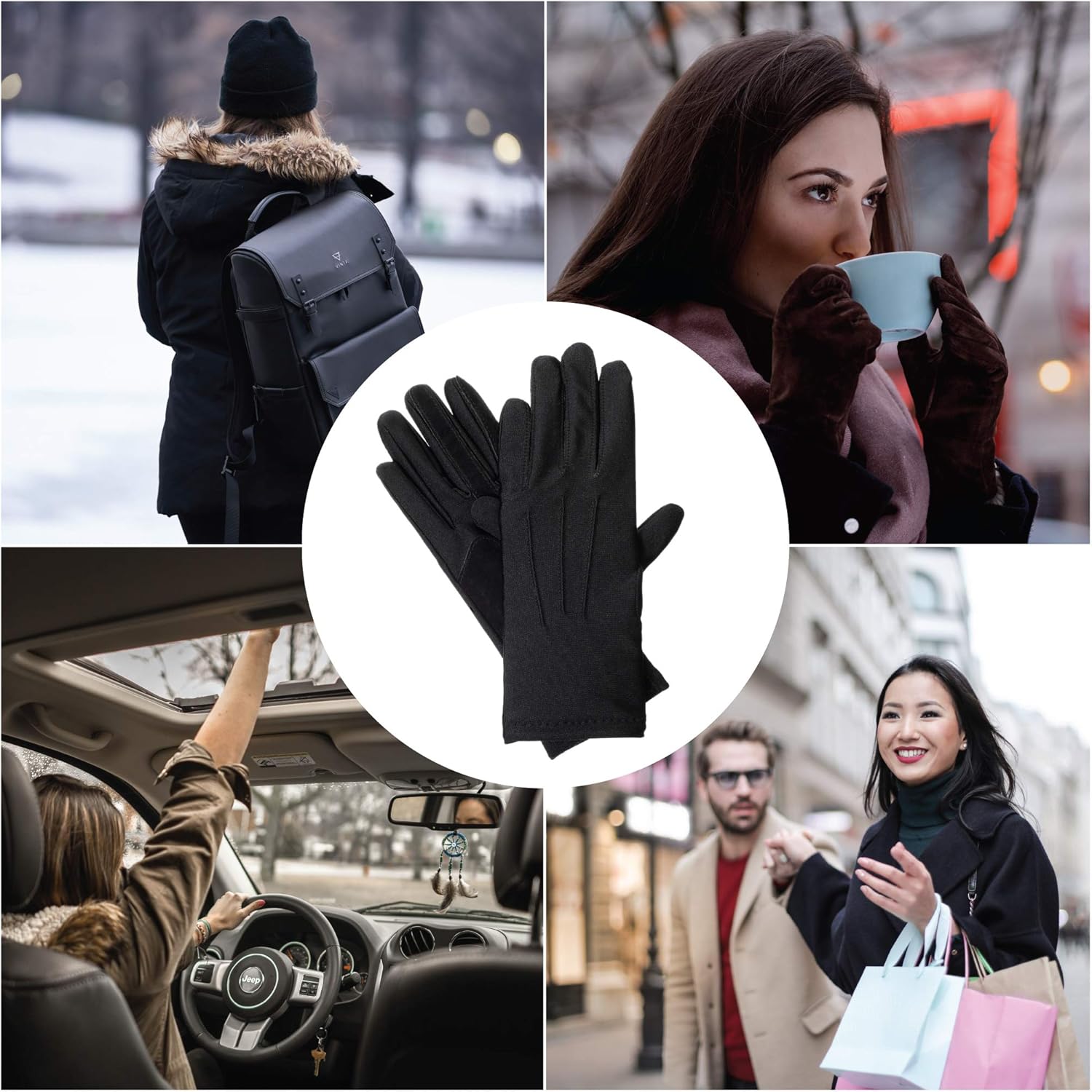 isotoner womens Stretch Classics Fleece Lined Winter Gloves, Black, One Size US at  Women’s Clothing store