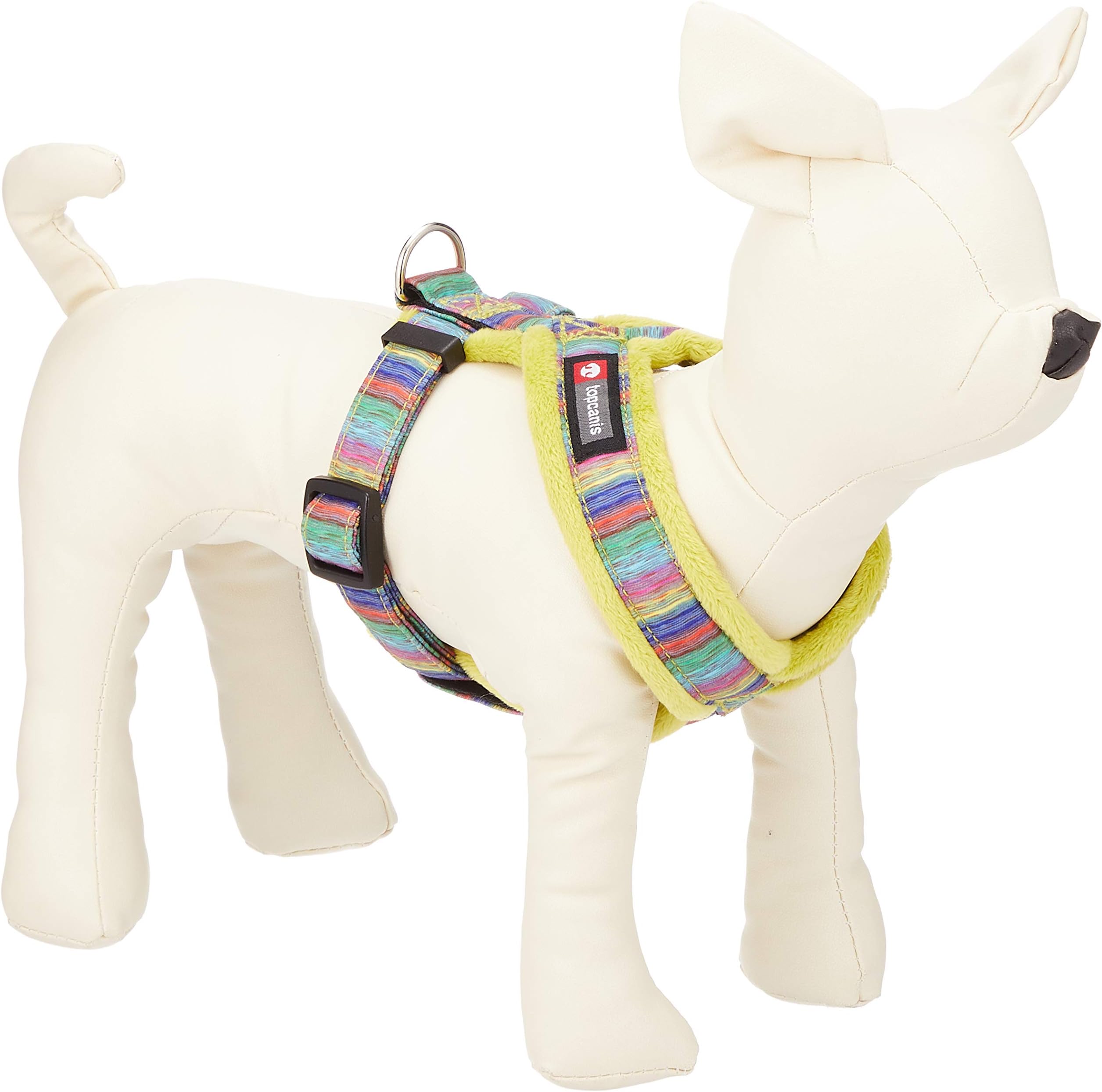 FinNero Pet Products, Finland – NORDIC LIGHTS Soft, Padded Fleece Y-Harness for Dogs (25 cm (9.8 in), Lime)